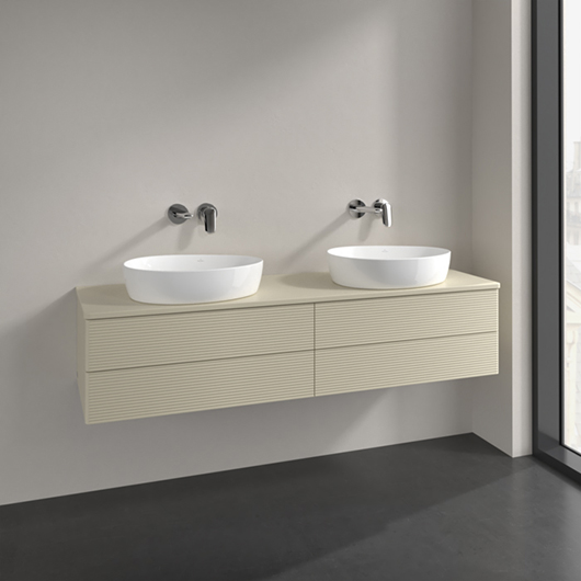 тумба под раковину 160х50 см villeroy & boch antao l28110hj цвет stone grey matt lacquer