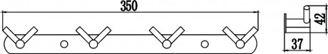 Планка с крючками Savol S-007224C