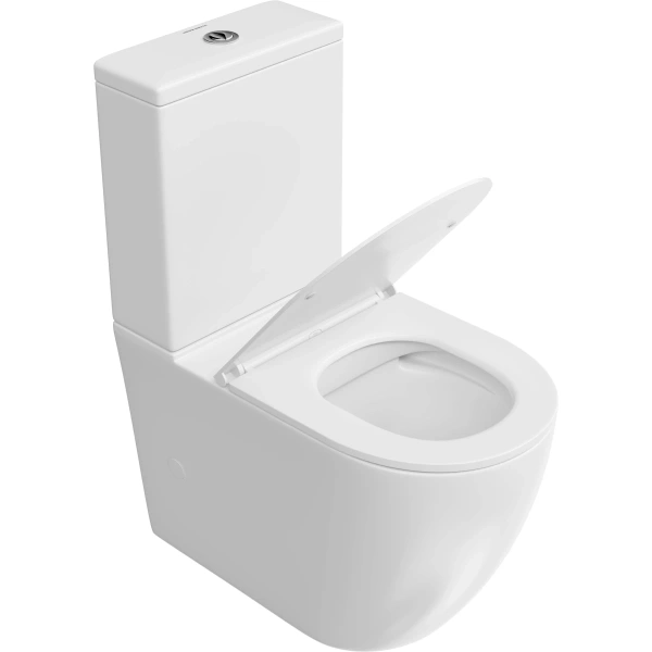 унитаз напольный kerama marazzi sfera sf.wc.01 безободковый, без бачка, с сиденьем микролифт, белый глянец