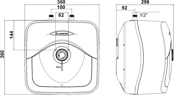 накопительный водонагреватель ariston abs andris lux abs andris lux 10 ur под раковиной