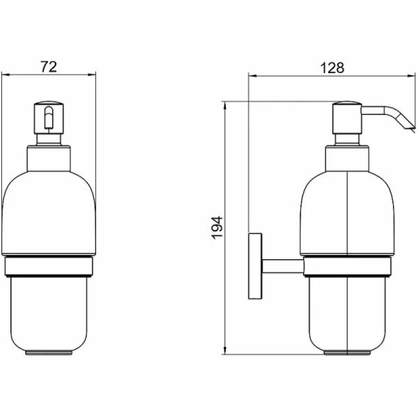 Дозатор для жидкого мыла Aquatek Бетта AQ4605BGM черный хром