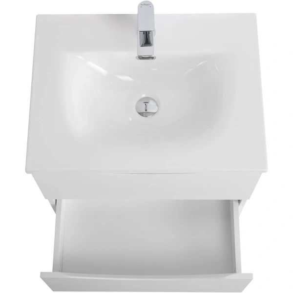 тумба под раковину belbagno marino bianco lucido marino-cer-n-600-2c-so-bl-p 59,6 см, подвесная, белый глянец