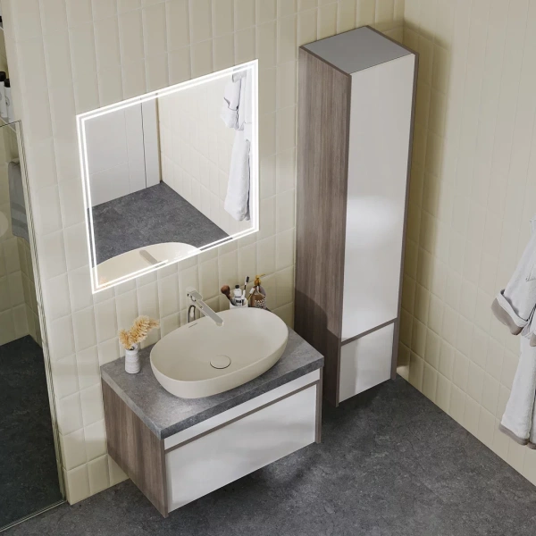 пенал kerama marazzi modula mod.165\ar подвесной r, белый глянец/арабика